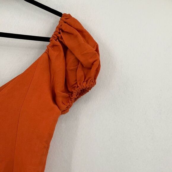 Significant Other Amber Linen Blend Cutout Puff Sleeve Solace Mini Dress Size 2 - Picture 5 of 7